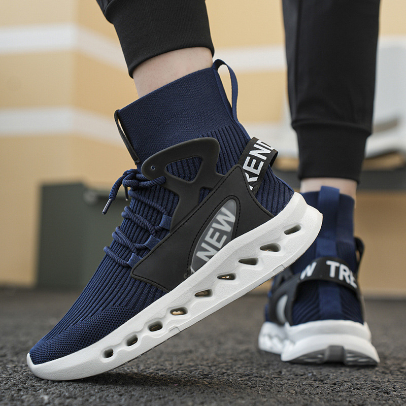 Trendy Men High Top Sock Shoes - Running Shoes Men 评论和价格