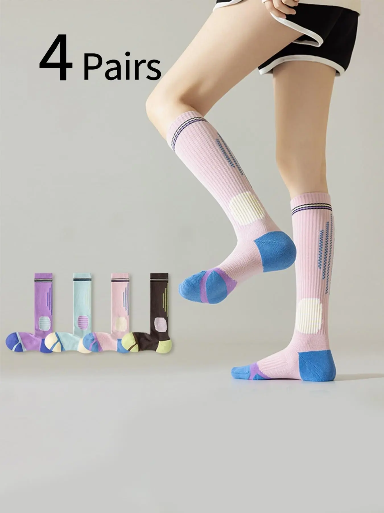 4 Pairs Women's Sporty Compres - Sports Socks 评论和价格