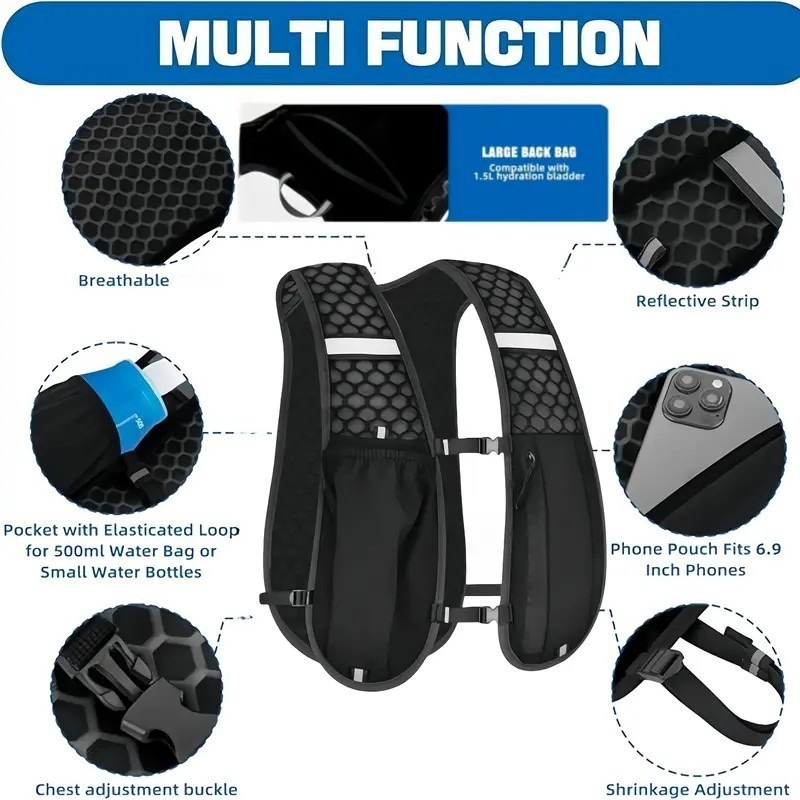 1-4PCS Outdoor Lightweight Hik - Hydration Vest 评论和价格