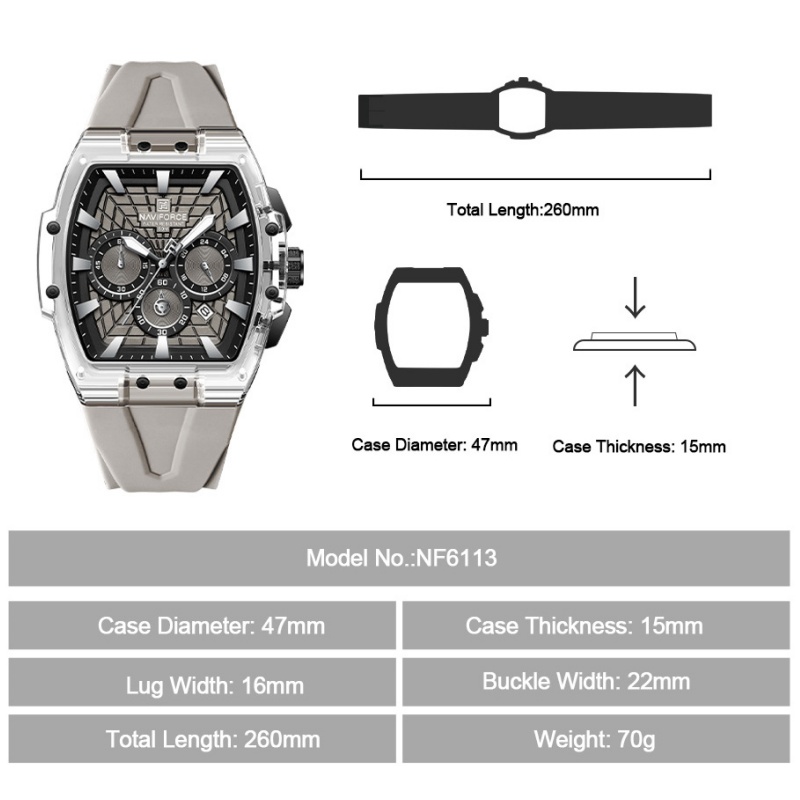 NAVIFORCE Men's 5ATM Waterproo - Running Watch 评论和价格